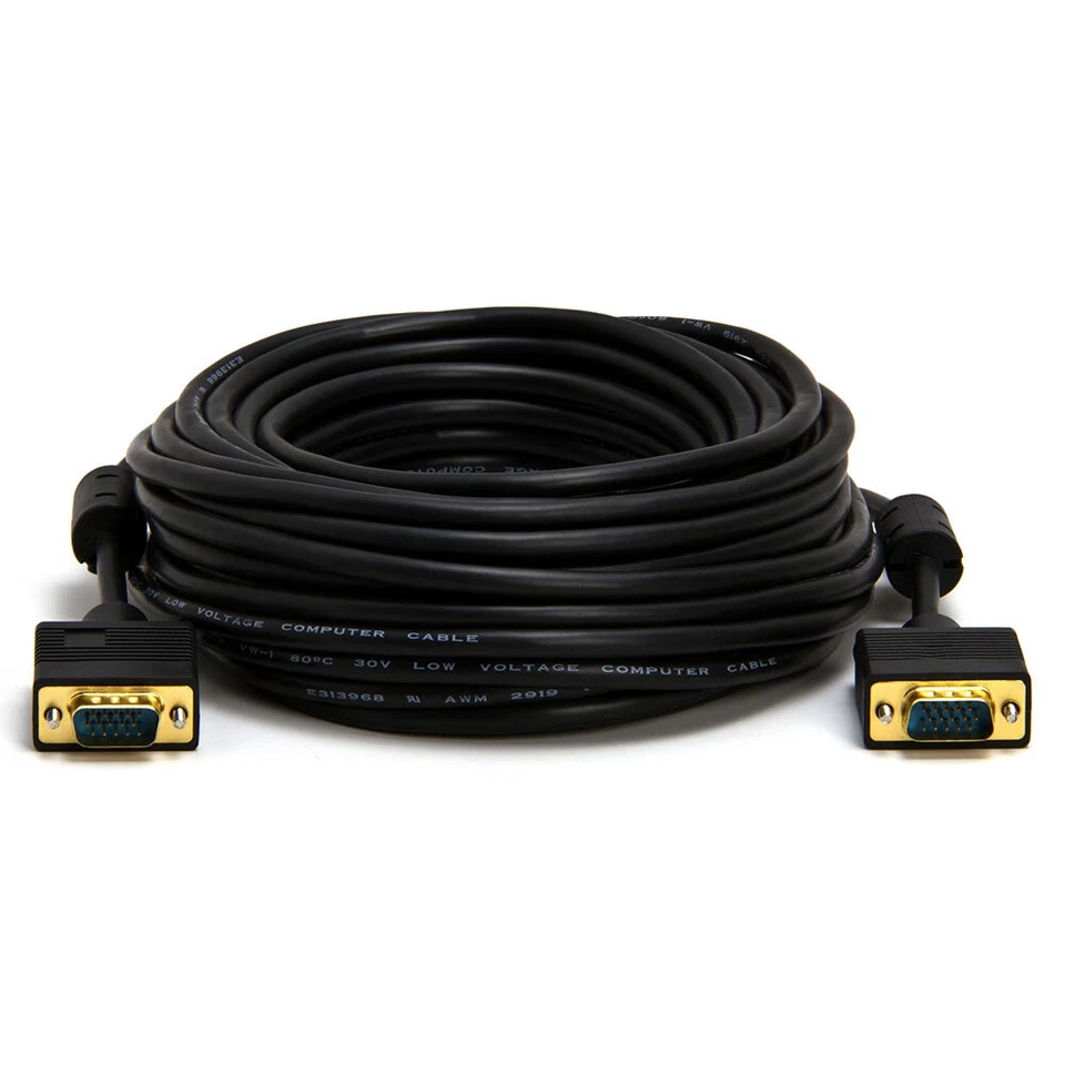 50 Feet VGA Cable SVGA Monitor Cord Super VGA Male to Male Computer Video Cable - Image 2 of 3