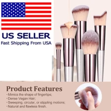 BS-MALL Makeup Brush Set 18 Pcs Premium Synthetic Foundation Powder Concealers E