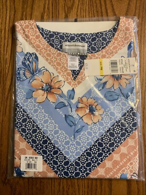 Haut Alfred Dunner Montana Sky - Imprimé Chevron à Paillettes - Taille M - Neuf Sans étiquette