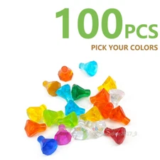 Gems Jewels Crystals Rocks - PICK YOUR COLORS- Diamond Facet Treasure Lot 100PCS