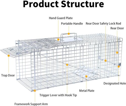 Durable 32" Iron Animal Trap with Pedal Trigger - Capture Small Wildlife Safely - Picture 7 of 8
