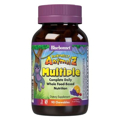 Bluebonnet Rainforest Animalz Multiple Assorted Fruit 90 Chewable Tabs