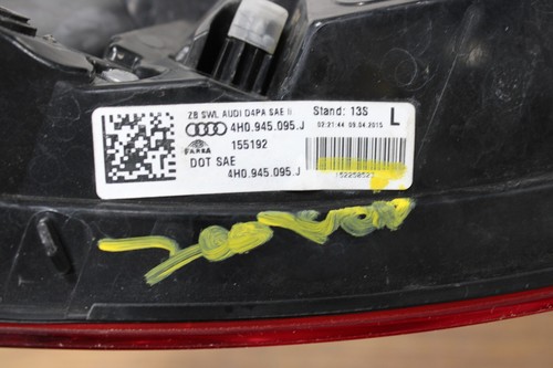 2015-2018 AUDI A8 LH DRIVER SIDE QUARTER TAILLIGHT W/INNER LED ASSEMBLY OEM🌹 - Picture 20 of 22