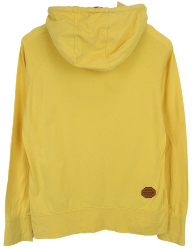 Hoodie NAKETANO Donna LARGE Pullover Collo Alto Spalline A Strati Giallo - Foto 2 di 12