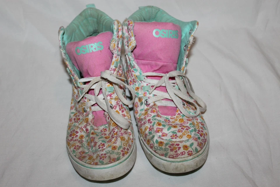 Talla 6 OSIRIS Skate SkateBoard Zapatos Tenis Prendas para el torso Alto Floral Blanco Flores Foto 4 de 4