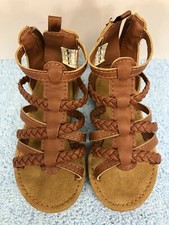 0518 - Carter's Toddler Girls Child Eliana Zipper Gladiator Sandal Brown Size 6