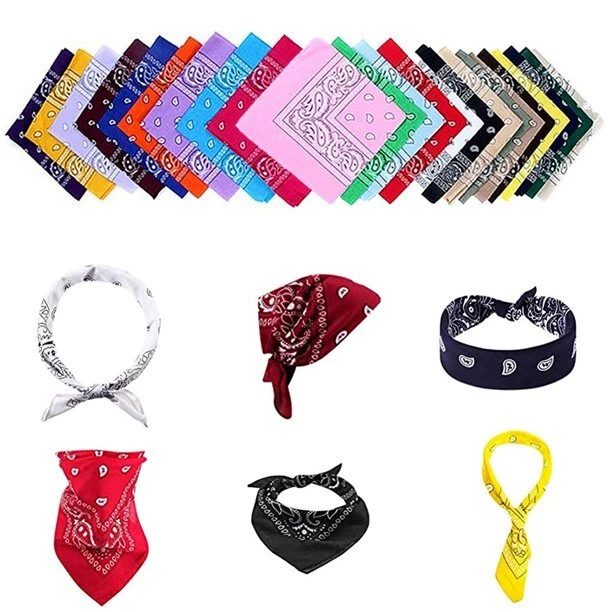 12 Pcs Lot 100% Cotton Paisley Print Bandana Face Cover Head Warp Headband Scarf - Image 4 of 4