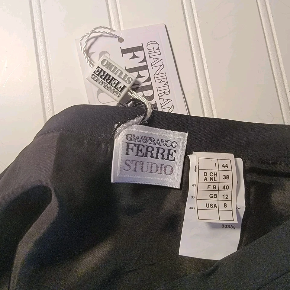 Falda GIANFRANCO FERRE Negra Lápiz Hasta la Rodilla Ranura Recta Italia US8 Foto 2 de 4