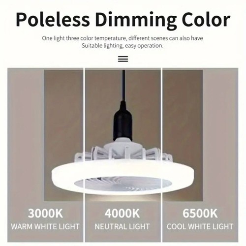 Adjustable E27 Fan Lamp ABS 2 in 1 LED Light Ceiling Fan Bedroom - Picture 8 of 14