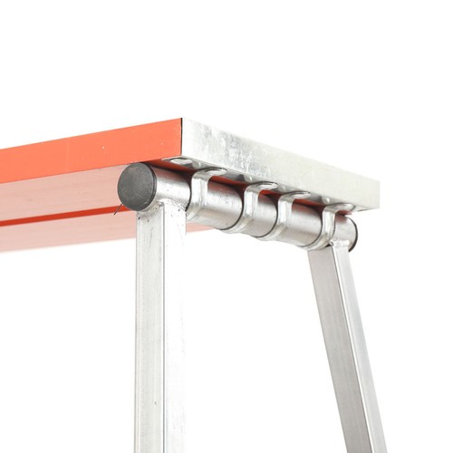 Escalera Max 300 kg plataforma de trabajo banco plegable altura ajustable 70-120 cm - Imagen 15 de 17