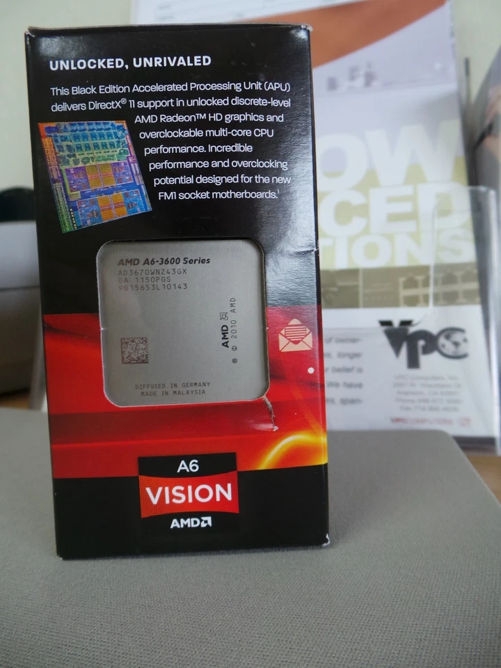 New AMD A6-3670K 2.7 GHz Quad-Core Black Edition  (AD3670WNGXBOX) Processor - Image 3 of 4