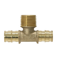 1 Pack XFITTING 1/2" Pex A Male Tee, MNPT Expansion Tee, Lead Free Brass