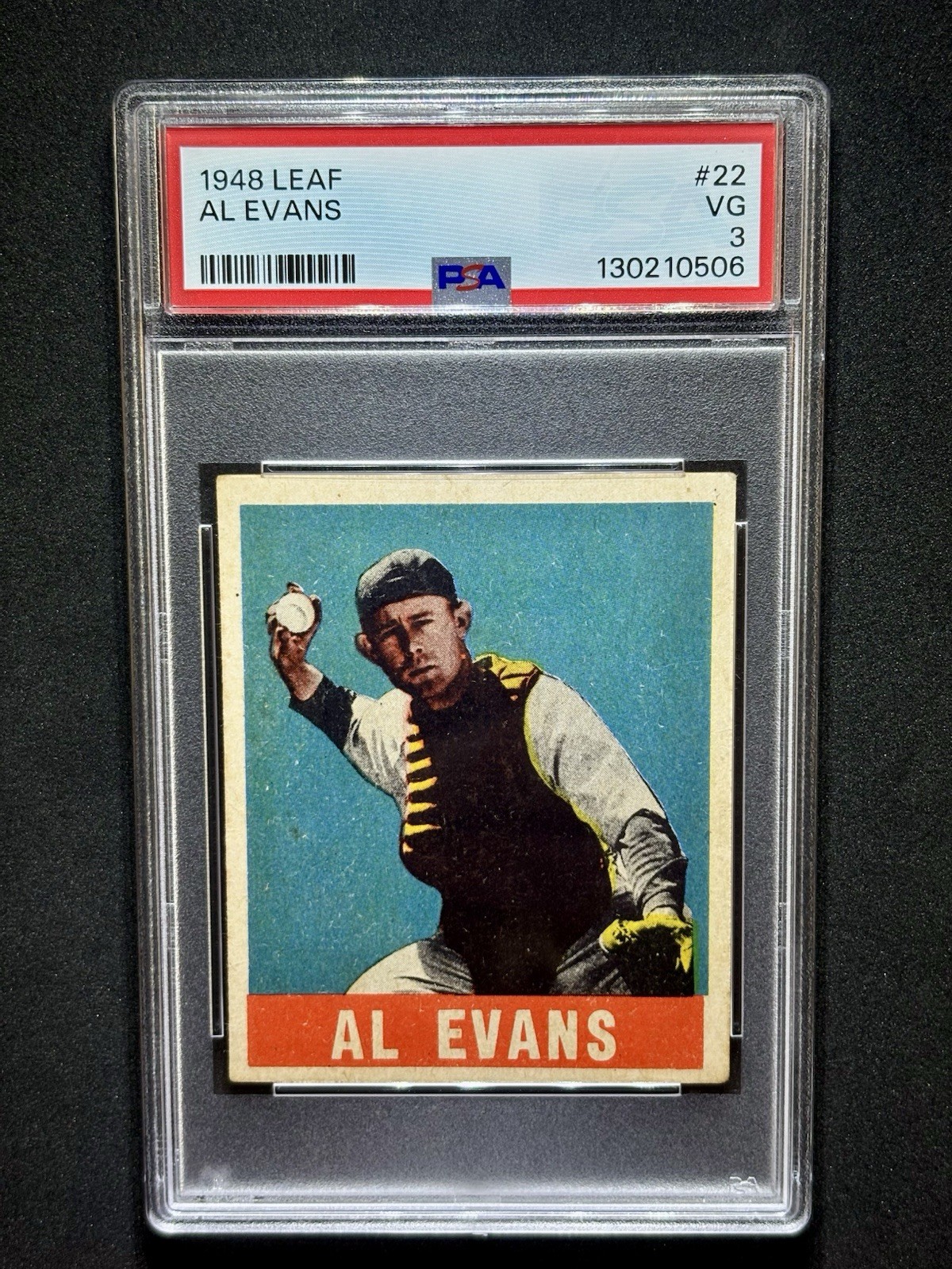 1948-49 Leaf Al Evans #22 (RC) Washington Senators PSA 3 VG Fresh Slab