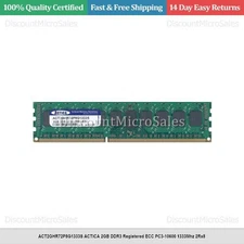 ACT2GHR72P8G1333S ACTICA 2GB DDR3 Registered ECC PC3-10600 1333Mhz 2Rx8