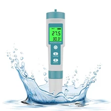 PH Meter TDS Meter 8 in 1 Digital Water Tester Pool Salt Tester Salinity, PH,...