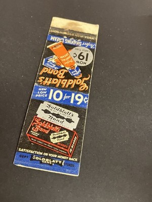 Vintage Matchbook  Goldblatt Bros Bond Blades 