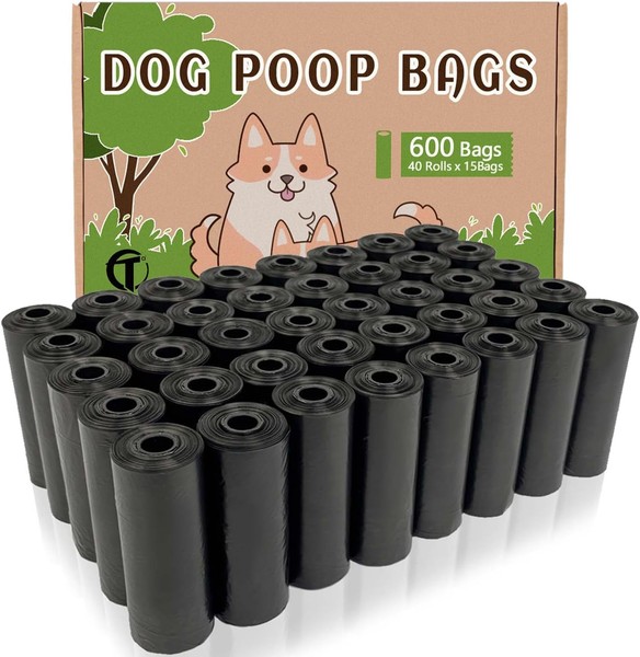 AiTodos® 600PCS Bolsas Caca Perro, Negro - Bolsas Excrementos Perros - Adecuado