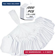 1000 PCS Pre-Strung Price Tags with String, White Paper Label Tags for Garage Sa
