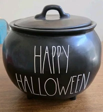 Rae Dunn Halloween Cauldron Large Cookie Jar +Lid