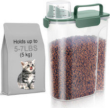 5-7Lbs Cat Dog Storage Container, Portable Pet Food Containers with Upgraded Lar