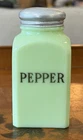 Vintage 1930's Jeannette Jadeite Green Square Pepper Shaker Jadite Milk Glass
