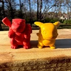 VTG Pokémon Pikachu & Blastoise Rubber Mini Action Figure Collectible 1999
