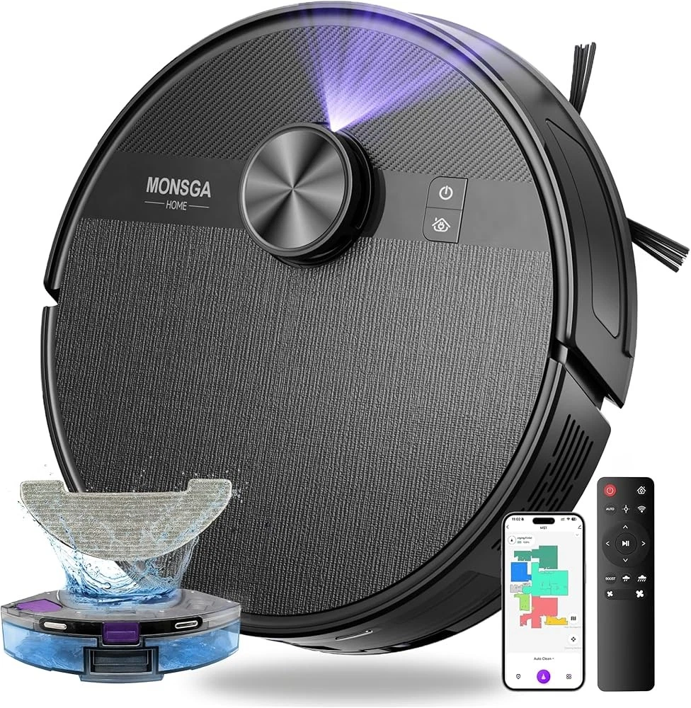 MONSGA MS1 Robot Vacuum Mop Lidar 7000Pa 180min App Voice Hard Floor Carpet
Opens in a new window or