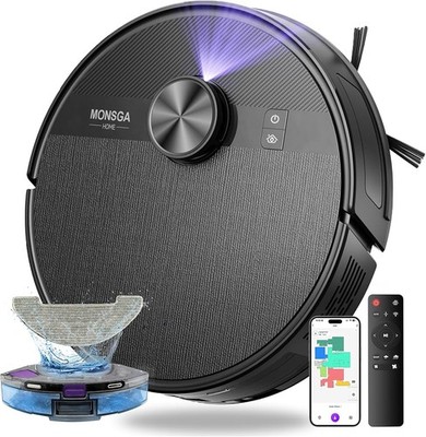MONSGA MS1 Robot Vacuum Mop Lidar 7000Pa 180min App Voice Hard Floor Carpet