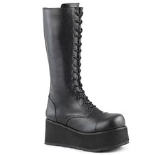 Pleaser Demonia Punk Rock Knee High Extreme Platform Zip Side Boots Trashville