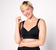 Breezies Women's Bra Sz 36C Seamless Lace Comfort UW Tshirt Black A606731