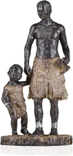 DOVDOV 12" African Statues and Sculptures. Father Son Statue F 