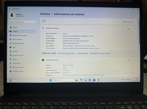 Notebook PC Portatile Lenovo IdeaPad 3 15.6" FHD Intel Celeron N4020 Ram 4GB... - Foto 12 di 12