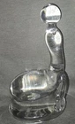 Vintage 1975   Glass Seal with Ball Figurine Around 7” Clear Sculpture
