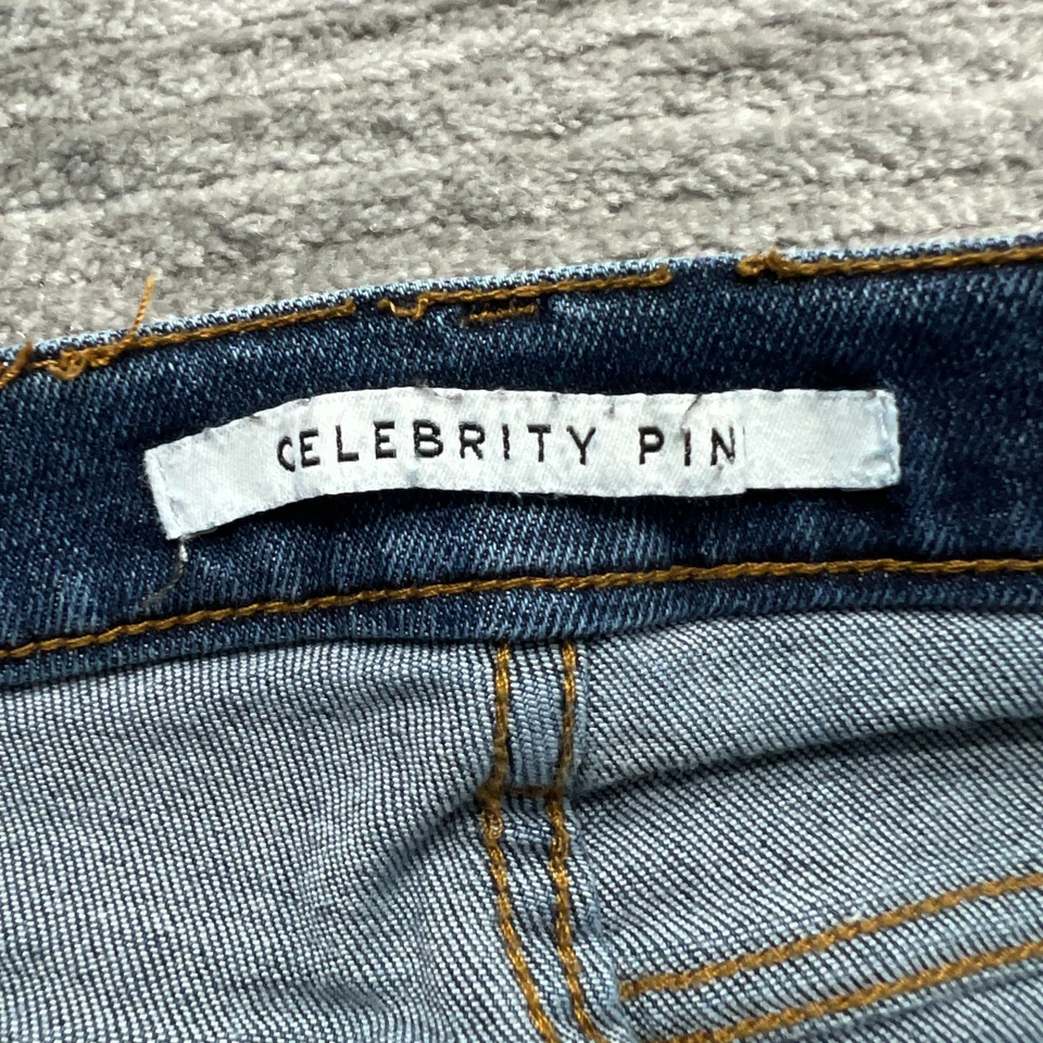 Celebrity Pink Shorts Size 5/27 Womens Iconic Cuffed Stretch Blue Denim - Image 3 of 4