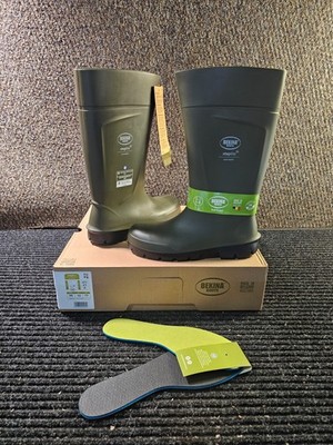 Bekina Steplite EasyGrip S4 Safety Toe Wellington Boots 11 Men/13 Women Green
