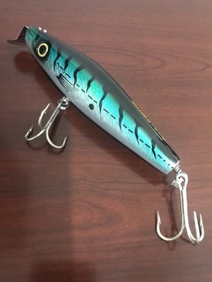 BIG GAME CASTING TROLLING FISHING WOOD LURE 7.5  IN 4 OZ GREEN MACKEREL SURFSTER