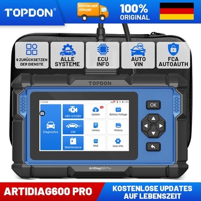 2026 TOPDON ArtiDiag600 PRO OBD2 Scanner Vollsystem 9 Resets Lebenslang Free FCA