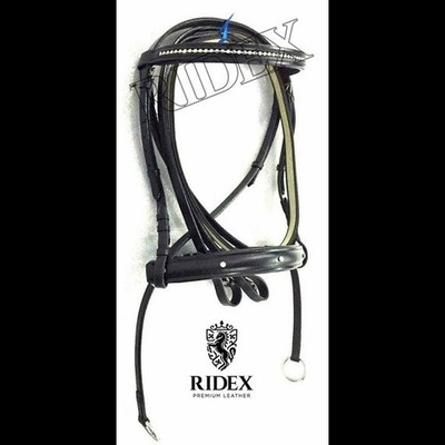 Leather Bit-less Cook Crossover Bridle With Crystal Chain of All Sizes.