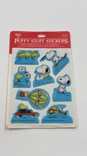 Vintage Peanuts Hallmark Puffy Stuff Snoopy Woodstock Stickers Skateboard K3075