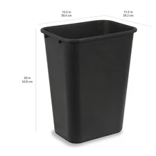 Trash Can, Rectangular Commercial Office Wastebasket, 10 Gallon (Pack Of 1)