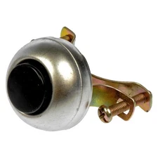 Horn Button | Metal, Plastic | Black and Silver | 2.688 inches Outside Diameter