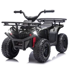 24V Kids ATV 4 Wheeler Quad Car Off-road Ride on Toy with LED Headlights Storage