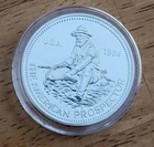 1984 Engelhard American Prospector Big E Logo Reverse 1 Oz .999 Fine Silver