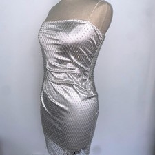 No Brand Spaghetti Strap Embellished Mini Bachelorette Dress Size Medium 1323