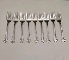 9  Reed & Barton 1800 Stainless Steel Salad Forks 