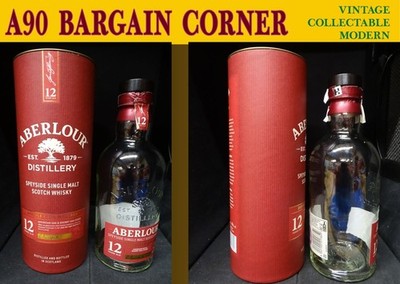 ABERLOUR 12 YEAR OLD SPEYSIDE 40% SINGLE MALT SCOTCH; EMPTY 70cl BOTTLE & TUBE