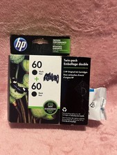 Genuine HP 60 Black Ink Cartridge CC640WN ONLY ONE Date October 2020