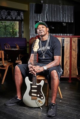American blues rock musician Eric Gales photographed before a liv- Old Photo 3