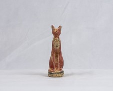 Rare Ancient Egyptian Bastet Cat Statue Goddess Protection Symbol Scarab Stone