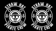 One Piece Luffy Straw Hat Pirate Crew White Vinyl Graphic Decal Car Truck Window